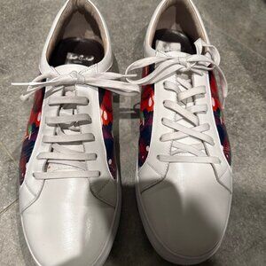 Robert Graham Mens 13 Ignition Printed White Leather Low Top Sneaker Shoe